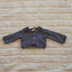Carter's Navy and White Striped Button Down Shirt